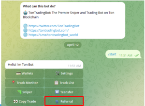 Ton Trading Bot referral program