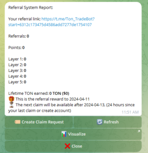 Ton Trading Bot referral program